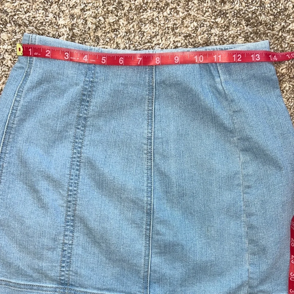 No Boundaries Denim Blue Mini Skirt - Picture 5 of 6